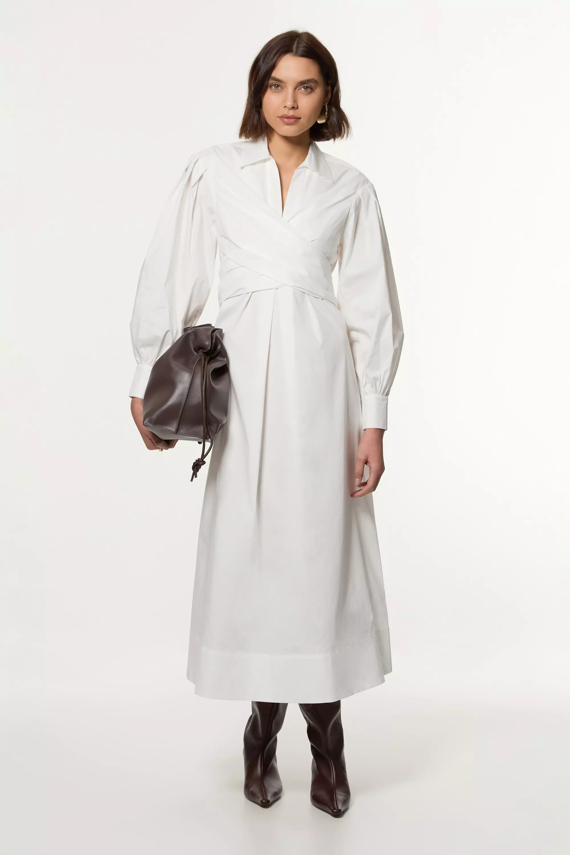 [KIMHEKIM] DOUBLE LAYERED COTTON SHIRT DRESS/追跡付 BONBOM | Transforming Double-End Cotton Shirt Dress | Women