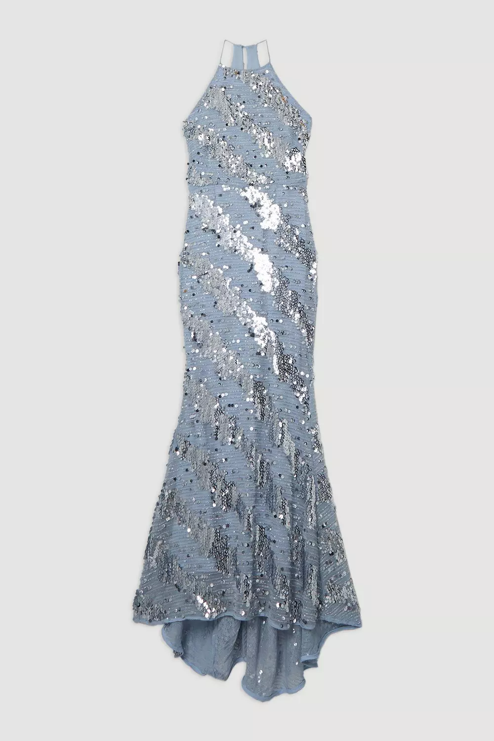 Placed Sequin Fishtail Maxi Dress | Karen Millen