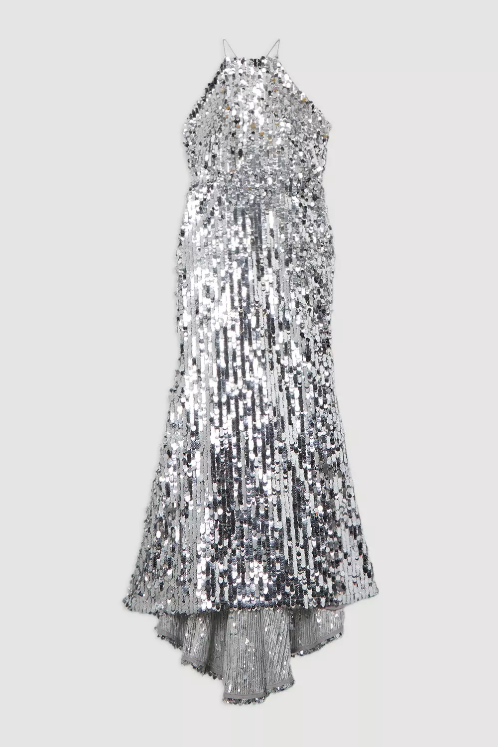 Sequin Fishtail Halterneck Maxi Dress | Karen Millen