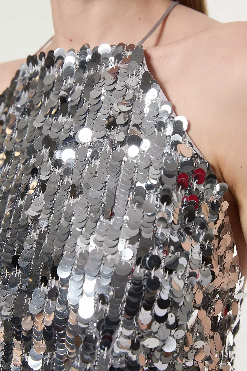 Silver Sequin Halterneck Cami alternative image