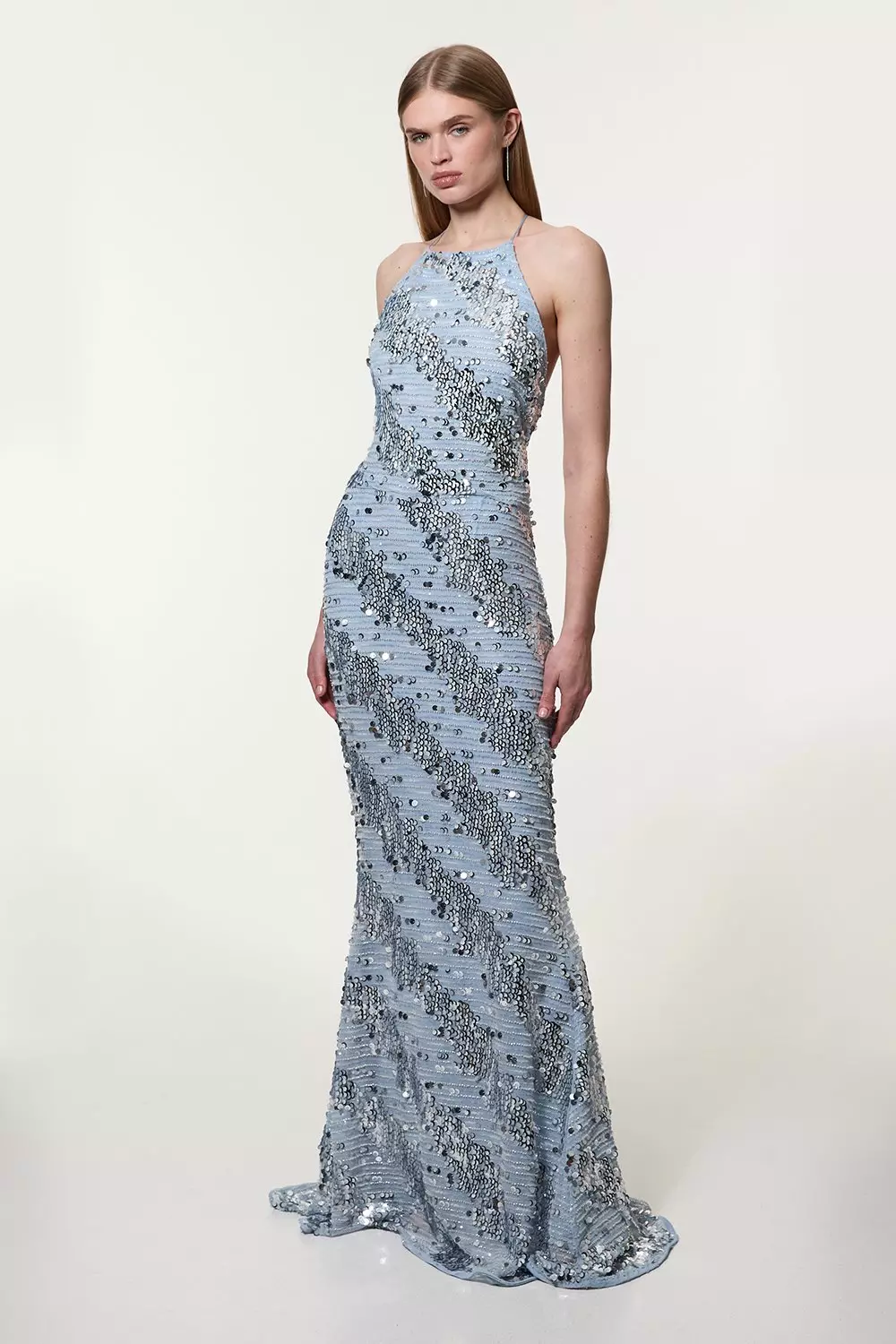 Sequin fishtail maxi dress sales
