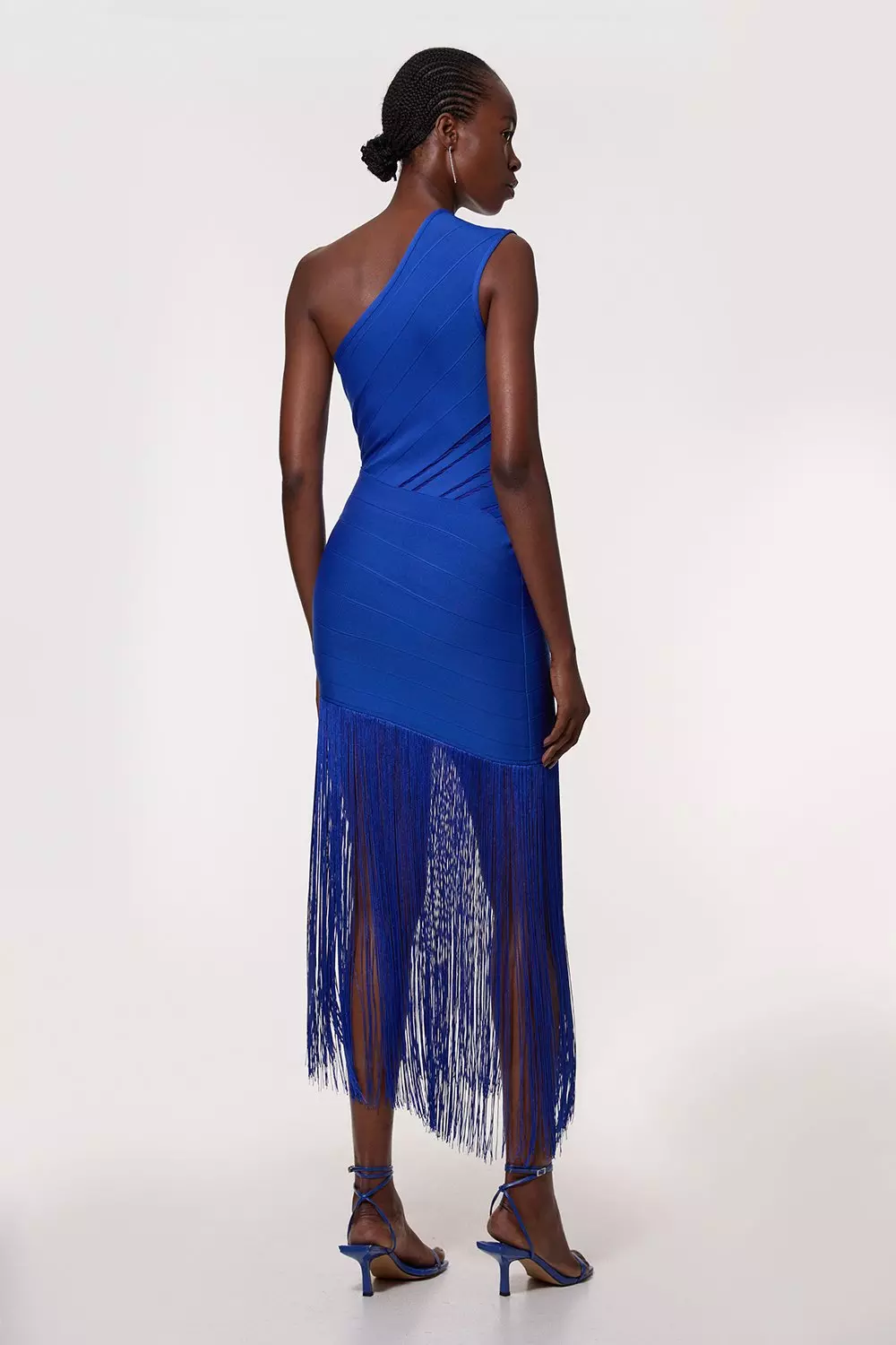 Figure Form Bandage Knit Tassel Sheer Dress | Karen Millen