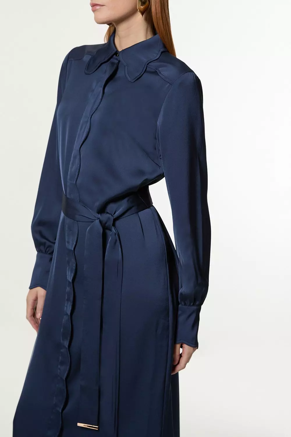 Karen Millen：ウエスタンスタイル ウーブン シャツドレス Western Style Woven Midi Shirt Dress | Karen Millen