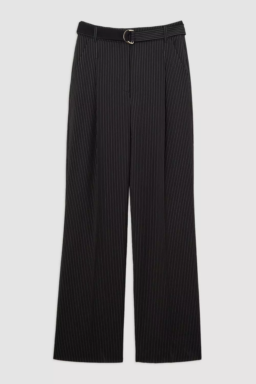 Black Tall Pinstripe Tailored Grosgrain Detail Trouser  alternative image