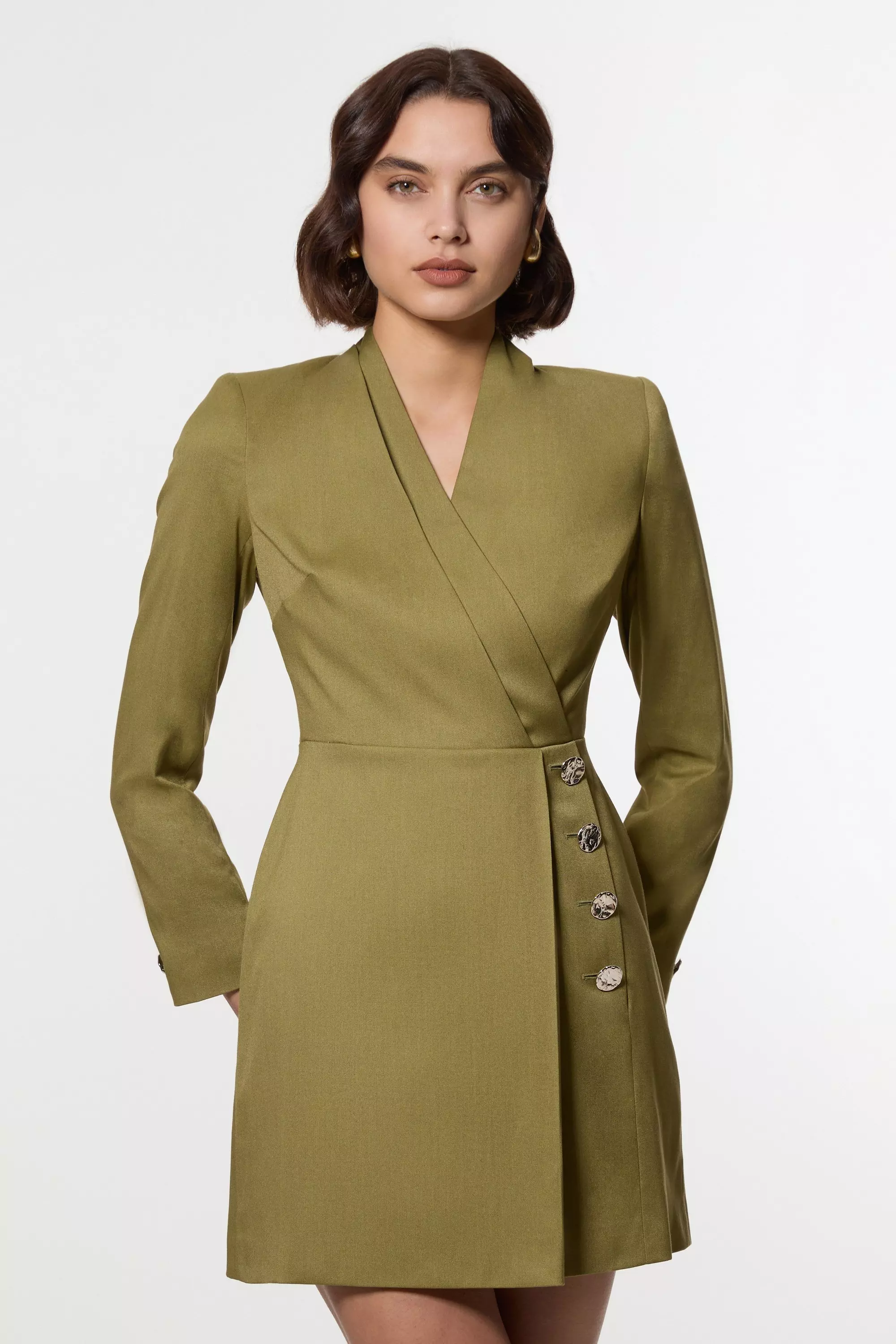 Moss Petite Soft Structured Tailored Wrap Blazer Dress alternative image