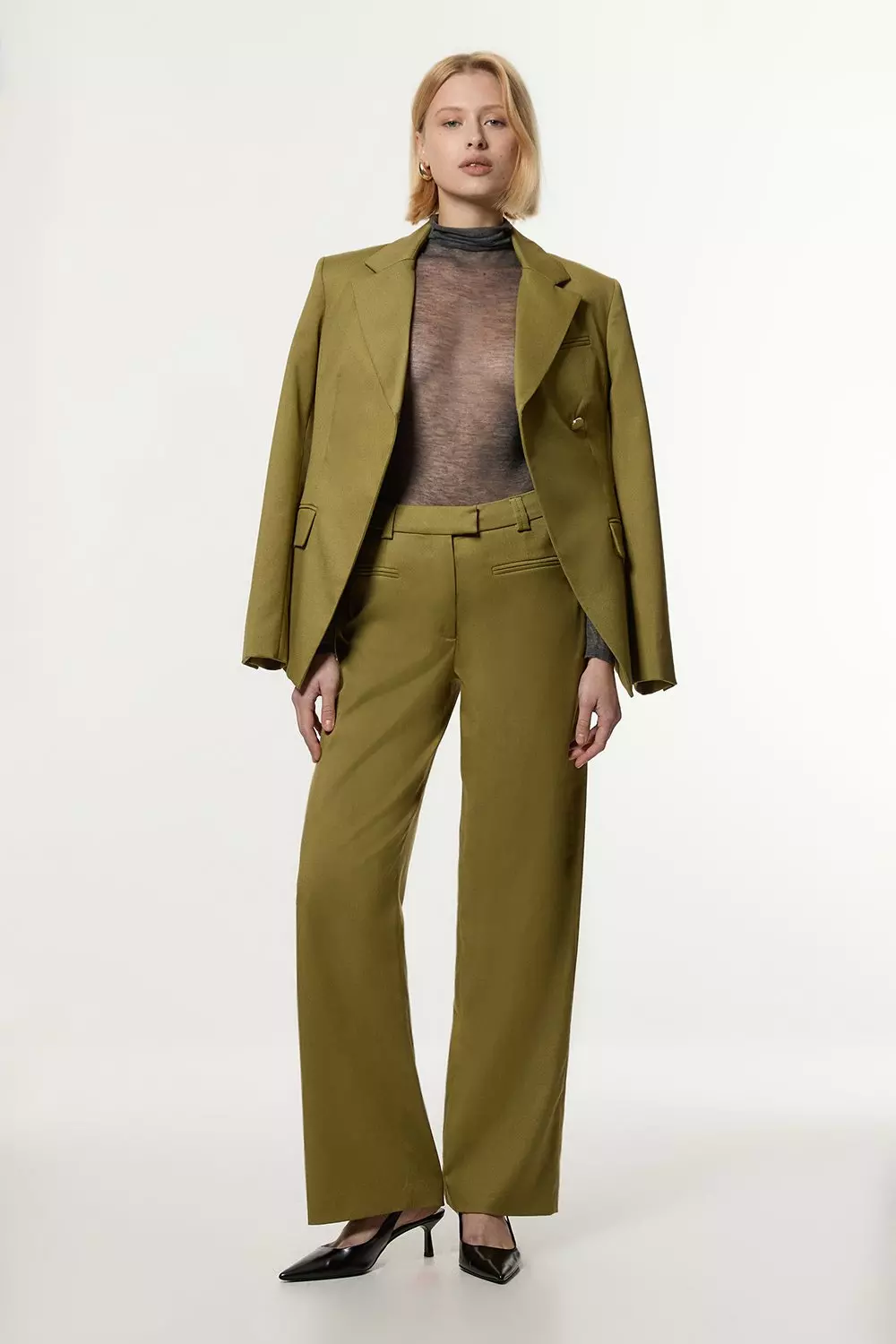 Soft Structured Asymmetric Tailored Single Breasted Blazer