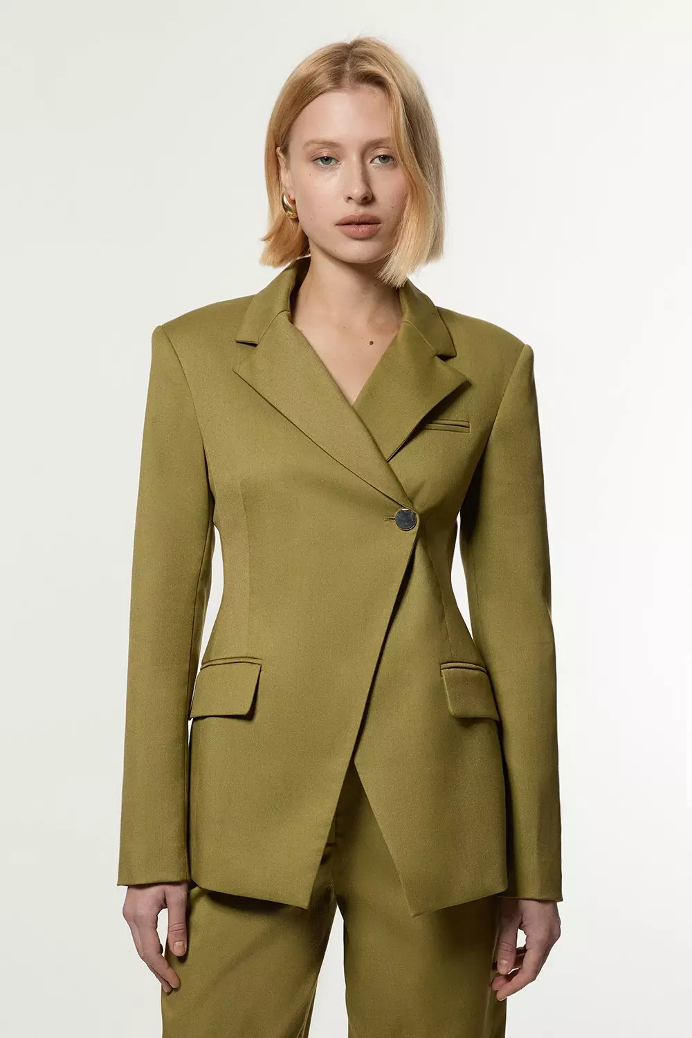 Soft Structured Asymmetric Tailored Single Breasted Blazer