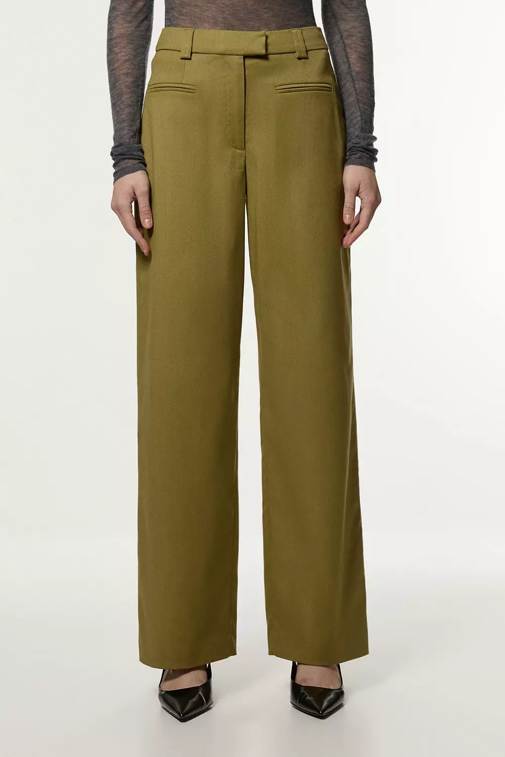 Women Wide Leg Trousers Effortless Tailored Wide Leg Pants