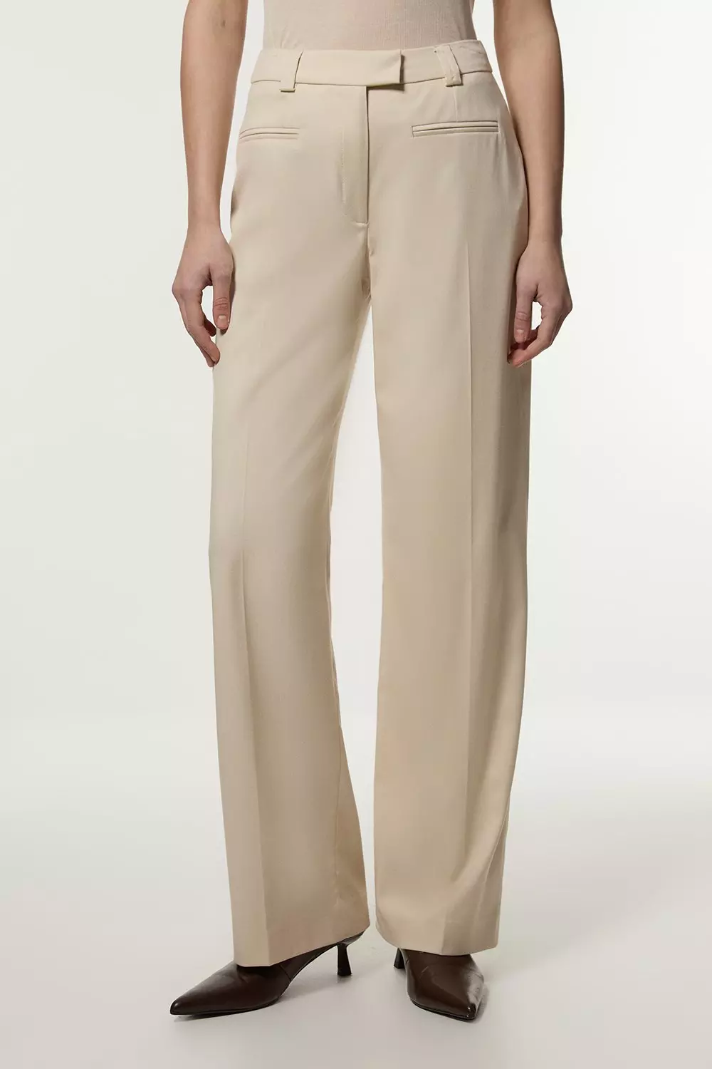 Soft Structured Tailored Wide Leg Pants | Karen Millen
