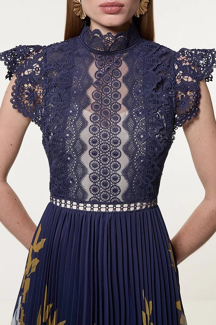 Lace Trailing Floral Ombre Woven Maxi Dress | Karen Millen Lace Trailing Floral Ombre Woven Maxi Dress | Karen Millen