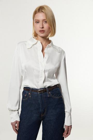 Western Style Woven Shirt ivory