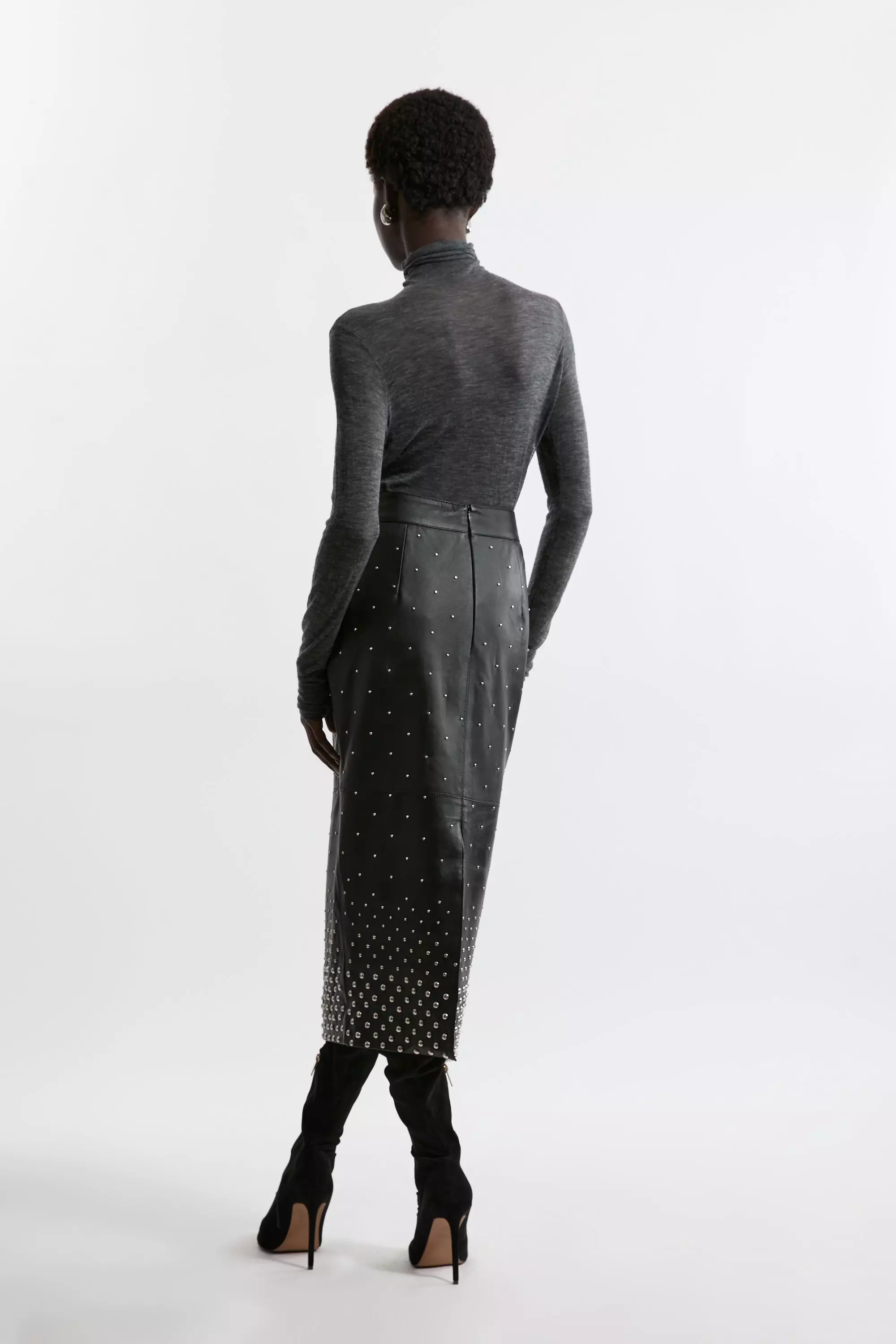 Studded Leather Pencil Skirt alternative image