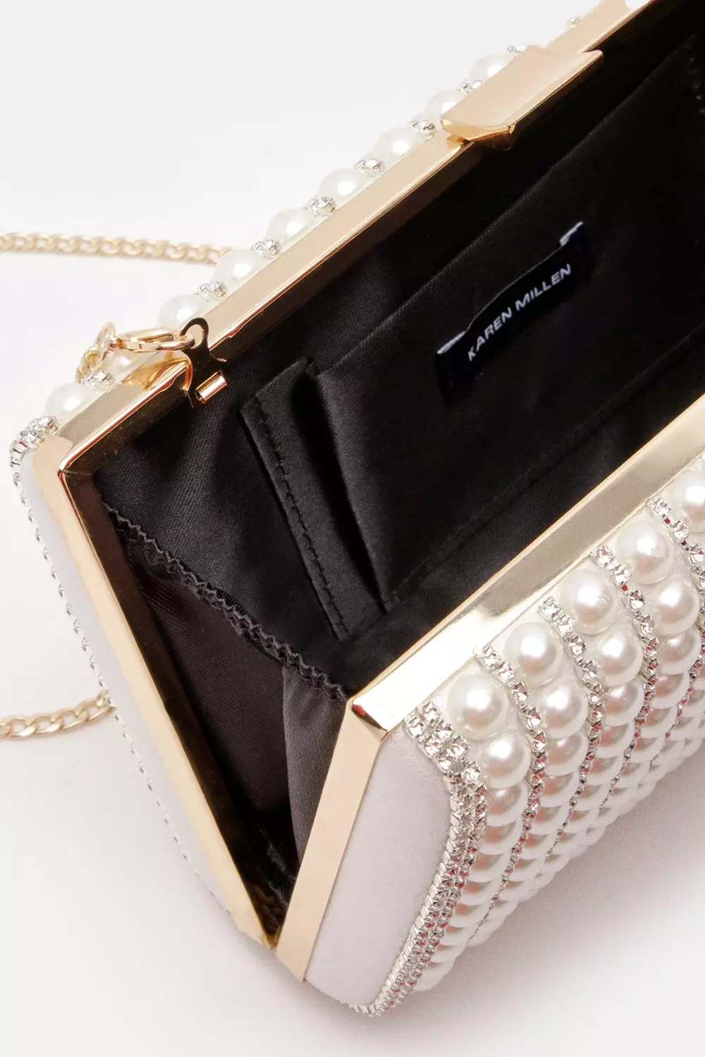 Ivory Pearl Embellished Clutch Bag alternative image
