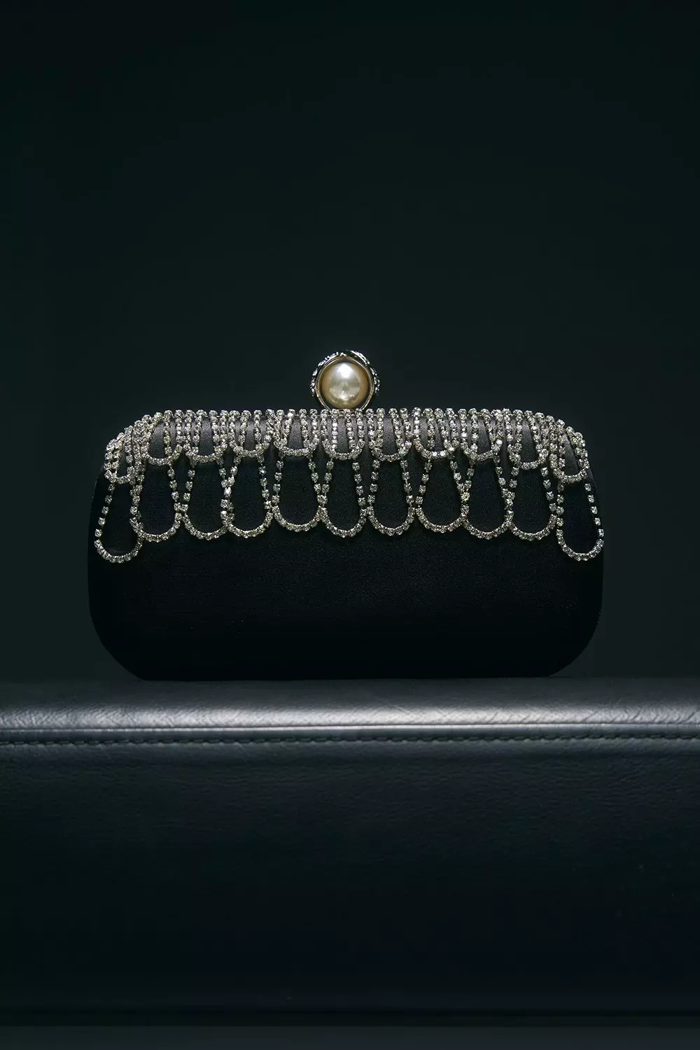 Scallop Detailed Embellished Clutch Bag Karen Millen