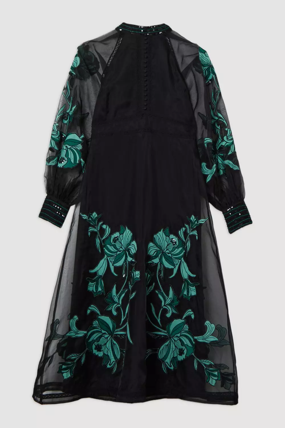 Karen Millen☆Floral Embroidery Organdie Midi Dress【UK発】 bkk16941_black_xl?$