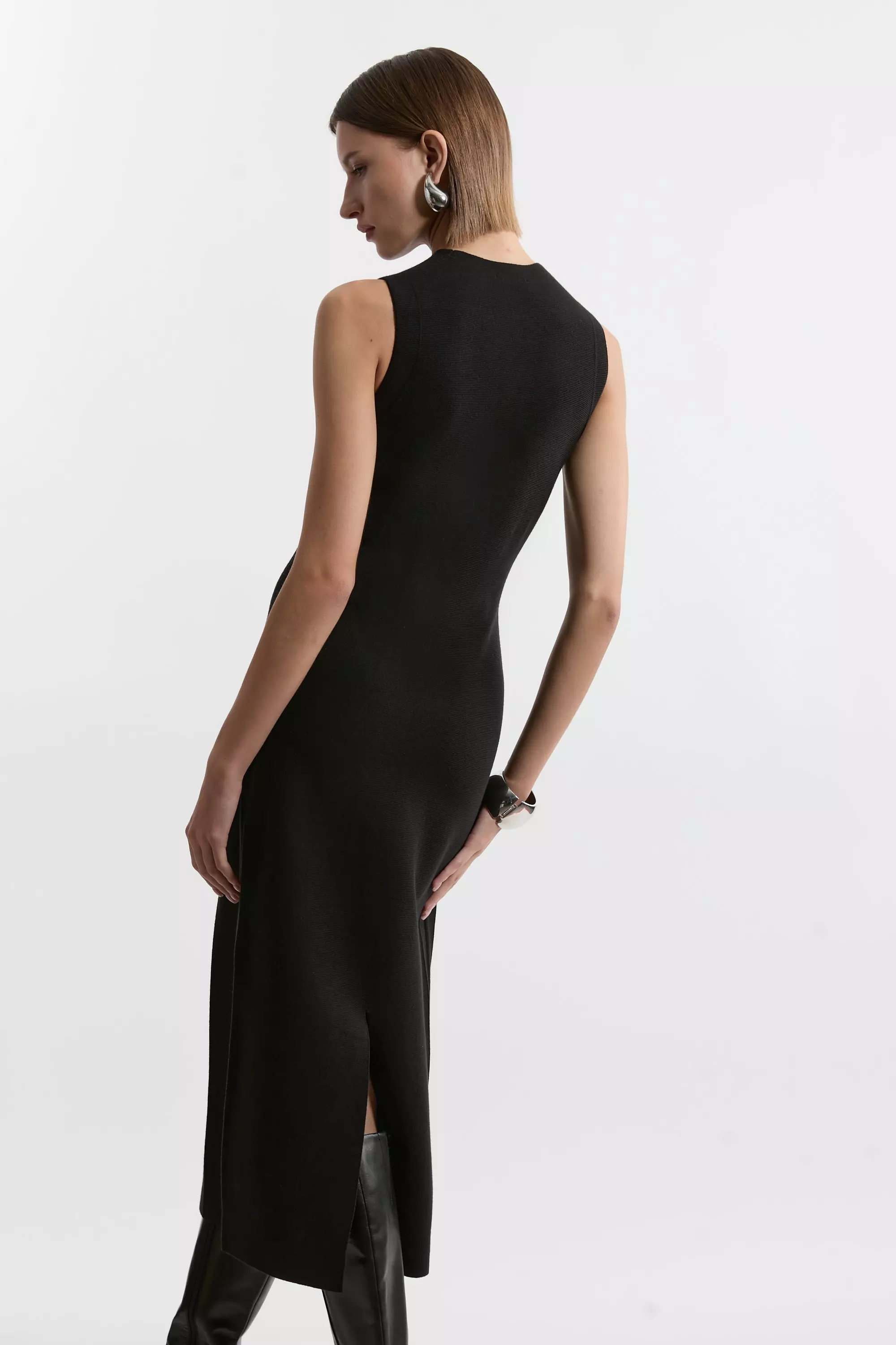 【KAREN MILLEN】ジップアップ ニット ノースリーブ ドレス Zip Up Knitted Sleeveless Dress | Karen Millen