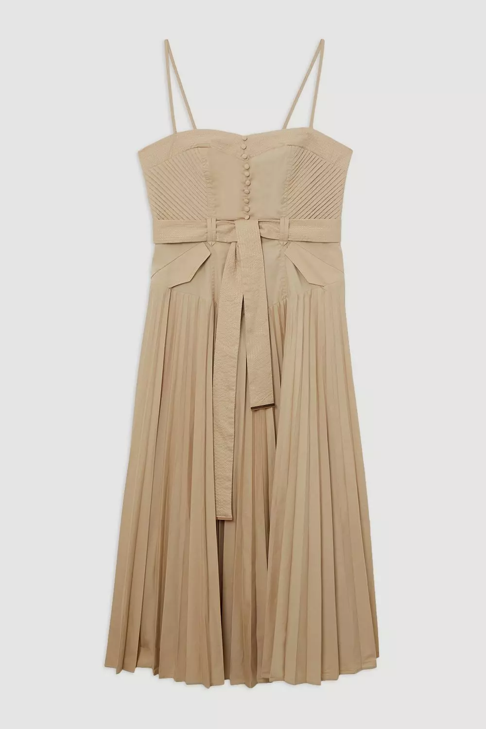 KAREN MILLEN ドレス ミディワンピース ボタン フレア ベルト KAREN MILLEN ドレス ミディワンピース ボタン フレア ベルト