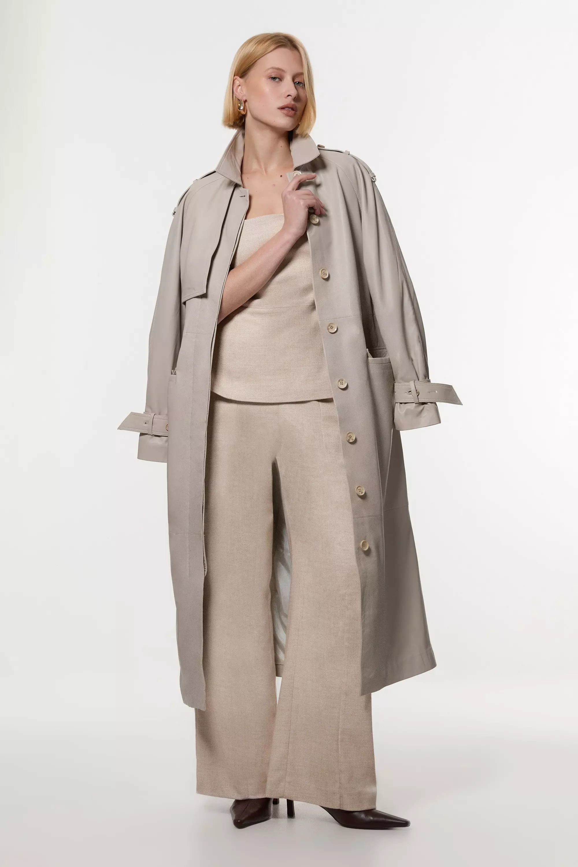 【Karen Millen】ヘリンボーン ワイドレッグ トラウザーズ bkk23143_natural_xl?pdp.template