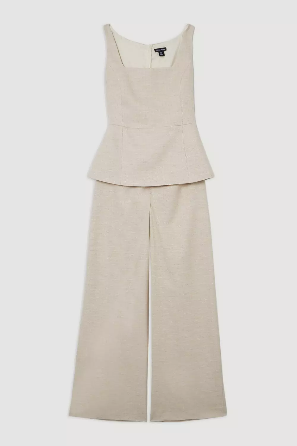 【Karen Millen】ヘリンボーン ワイドレッグ トラウザーズ Herringbone Wide Leg Tailored Jumpsuit | Karen Millen