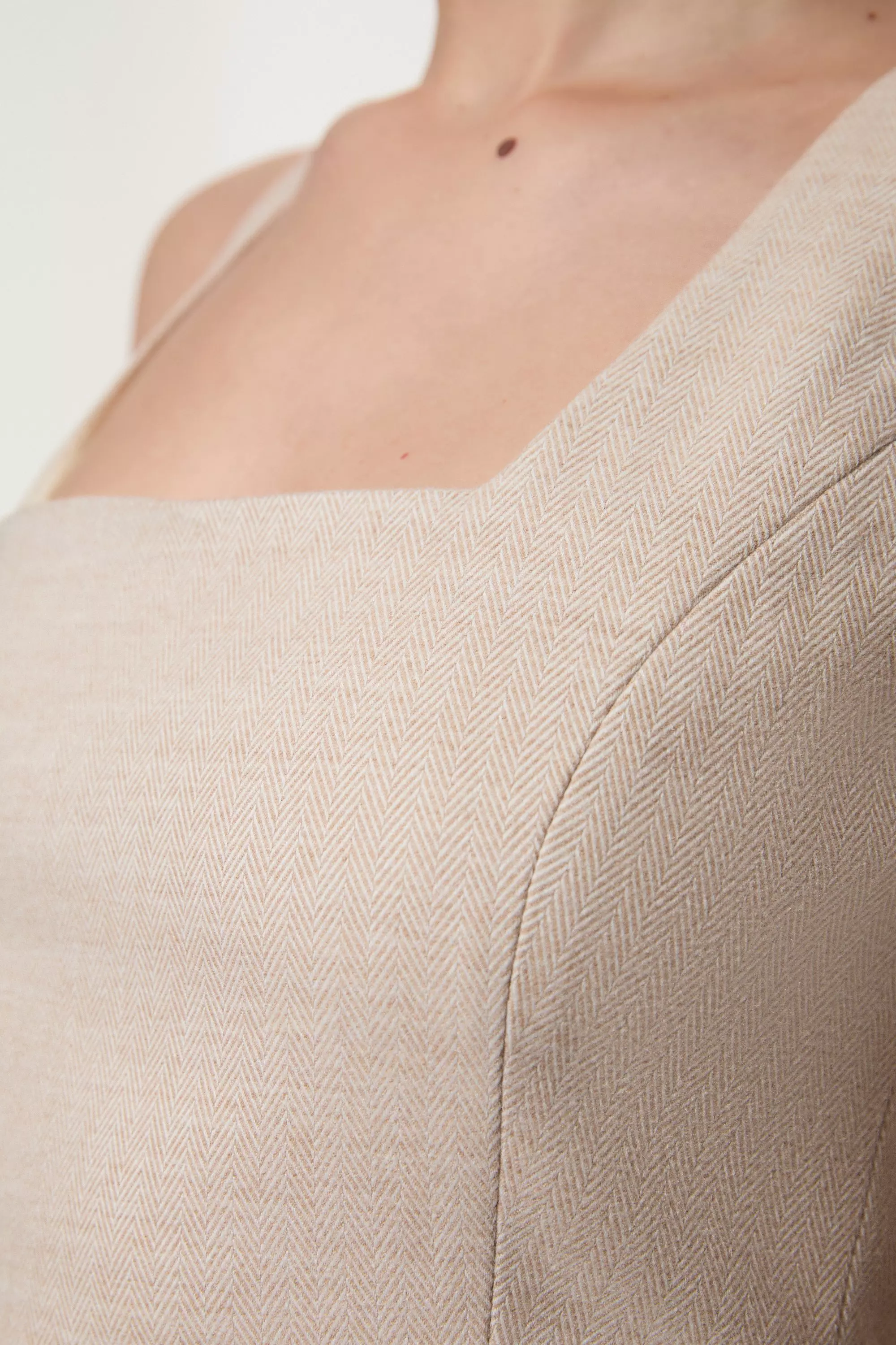 Herringbone Wide Leg Tailored Jumpsuit | Karen Millen