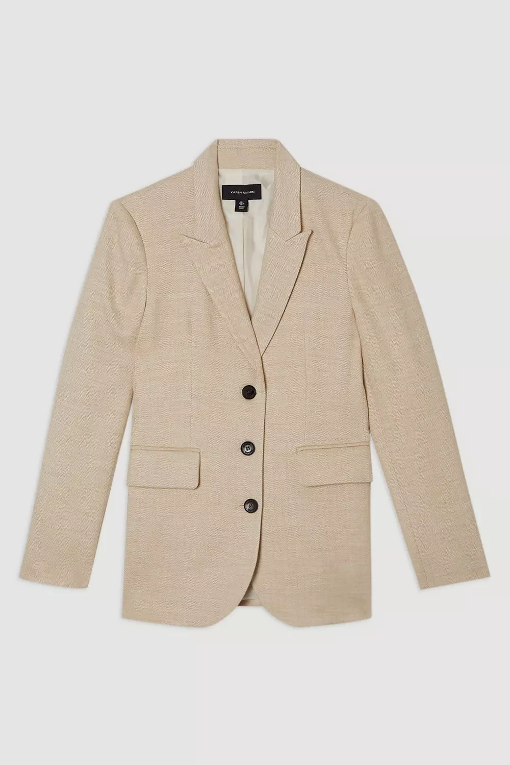 Natural Herringbone Single Breasted Tailored Blazer alternative image