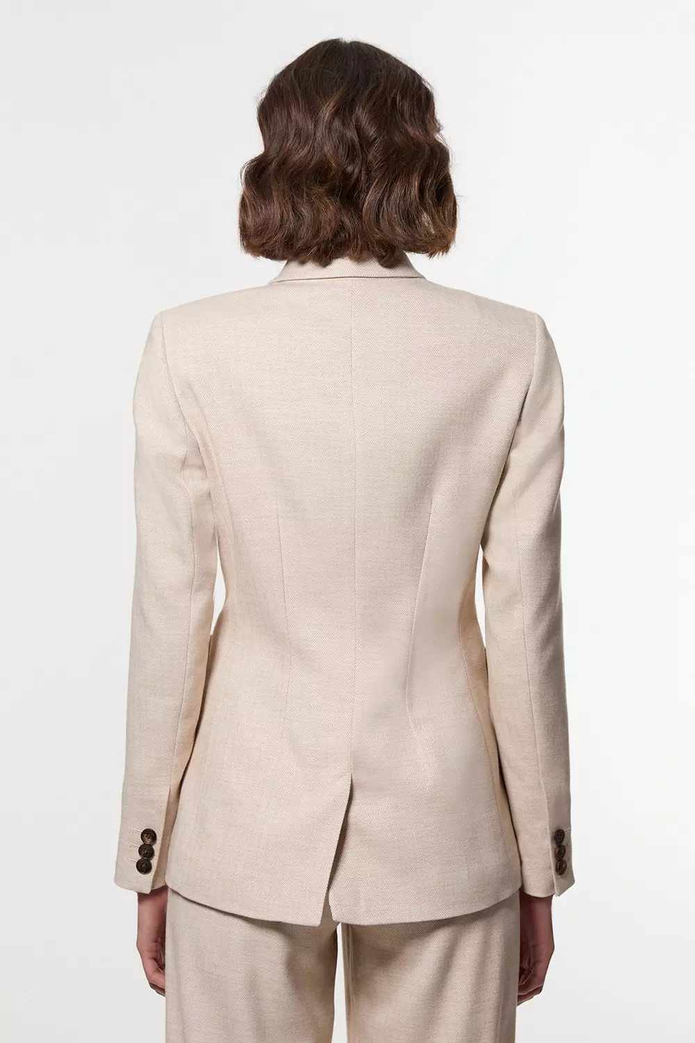 Natural Herringbone Single Breasted Tailored Blazer alternative image