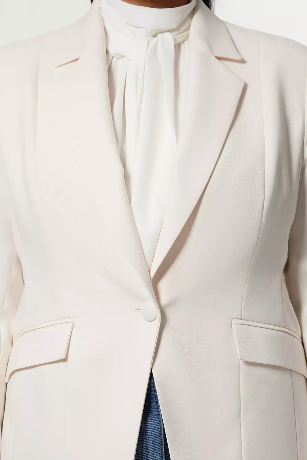 Plus Size Tailored Twill Single Breasted Jacket Karen Millen