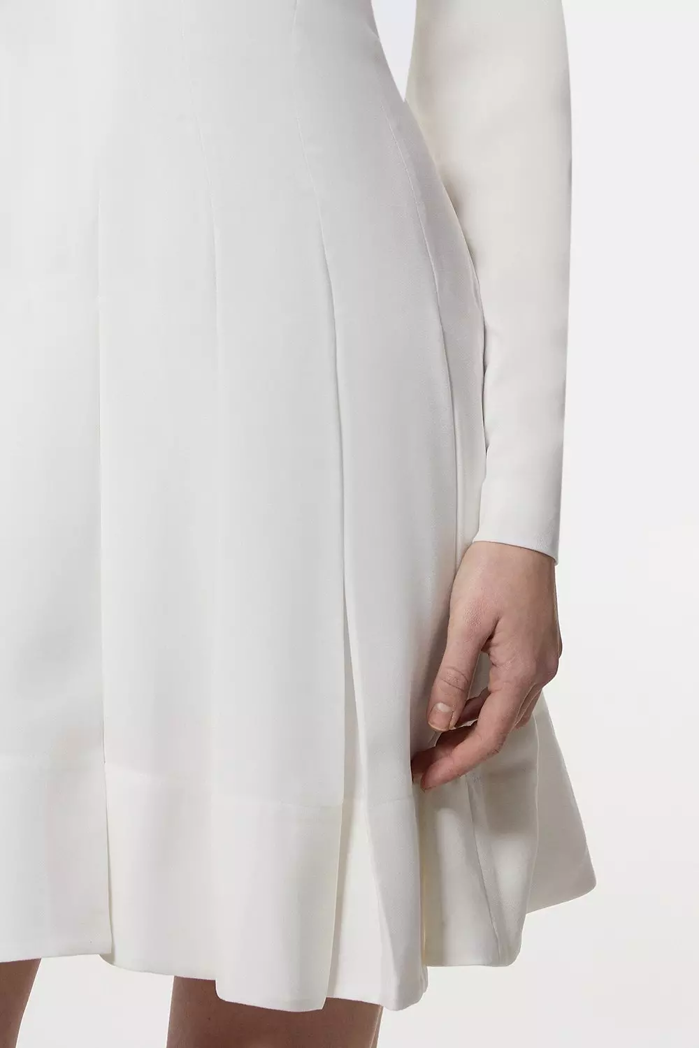 Pleated Long Sleeve Woven Mini Dress | Karen Millen