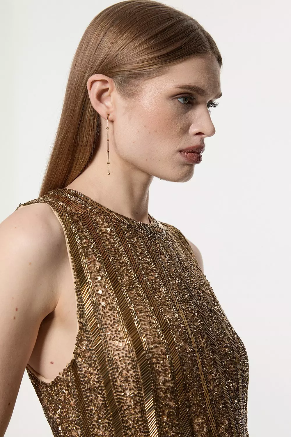Petite Premium Embellished And Beaded Layered Fringing Woven