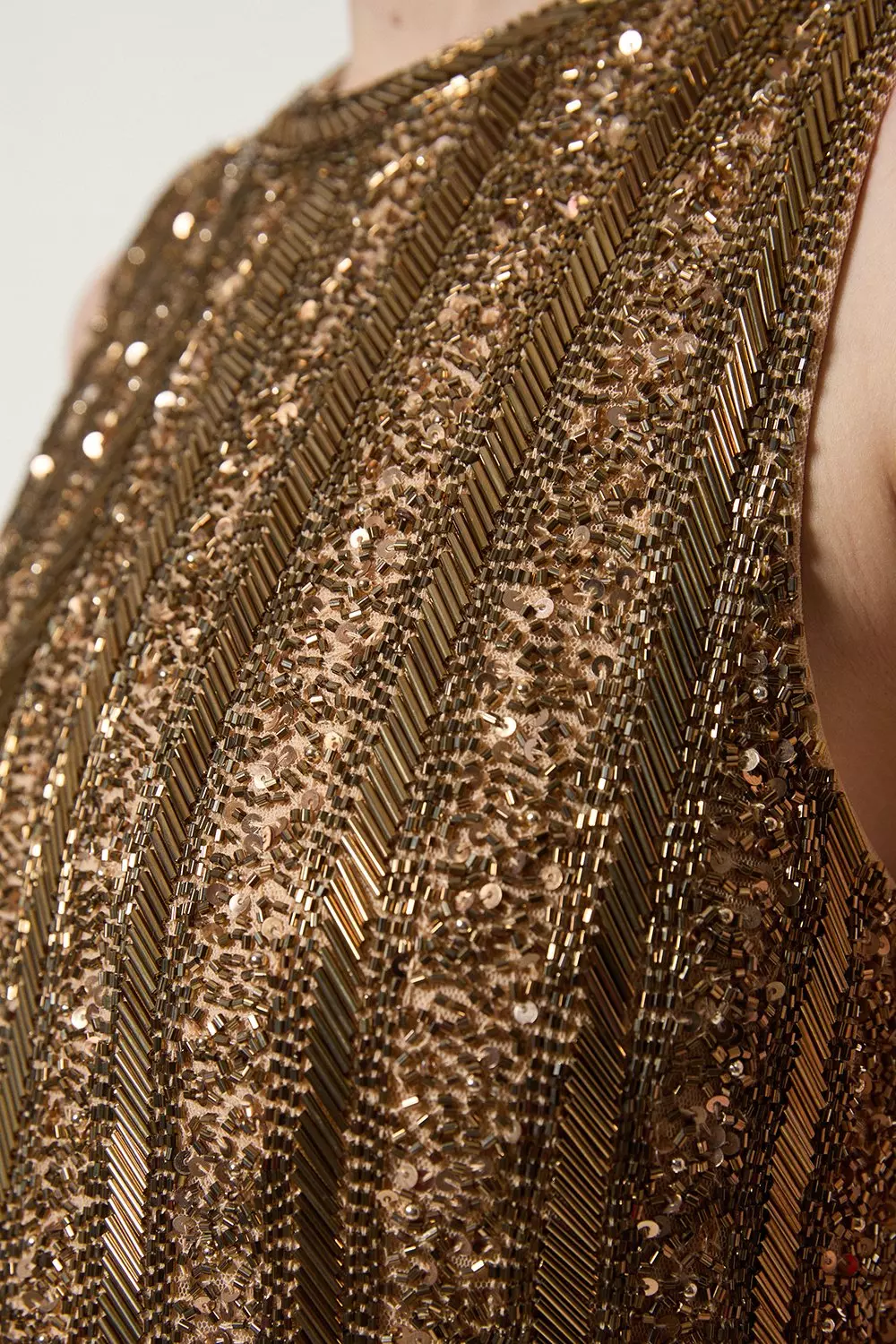 KAREN MILLEN* ビーズ レイヤード フリンジ ミディ ドレス Petite Fringe And Beaded Halter Neck Midi Dress | Karen Millen