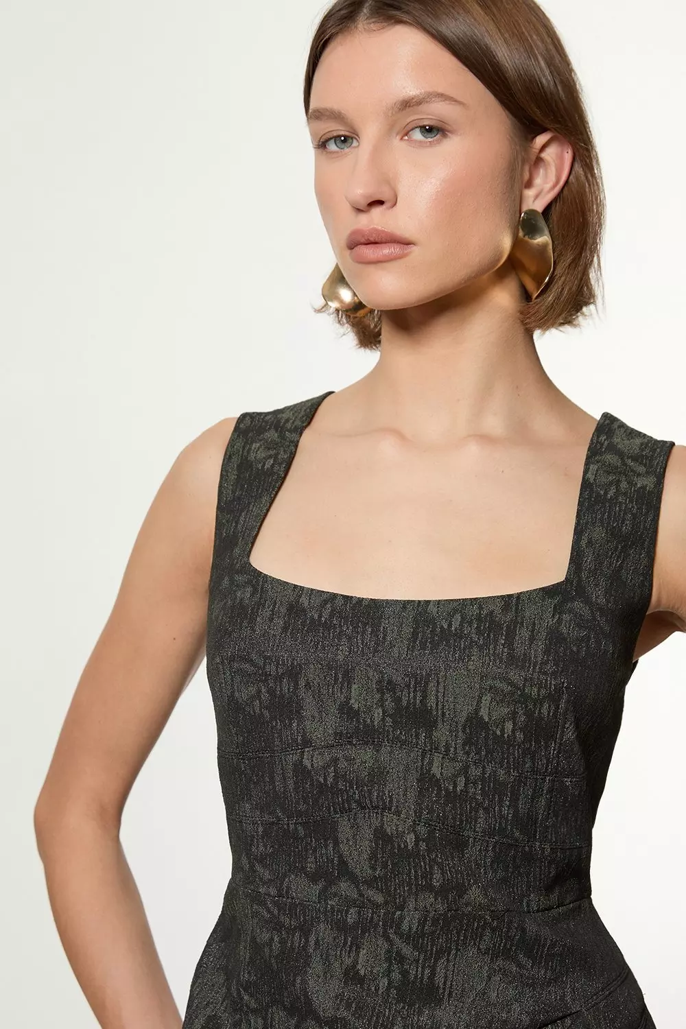 【Karen Millen】テーラード マール コントラスト マキシドレス KAREN MILLEN】送料無料！ケープスリーブストーンマキシドレス