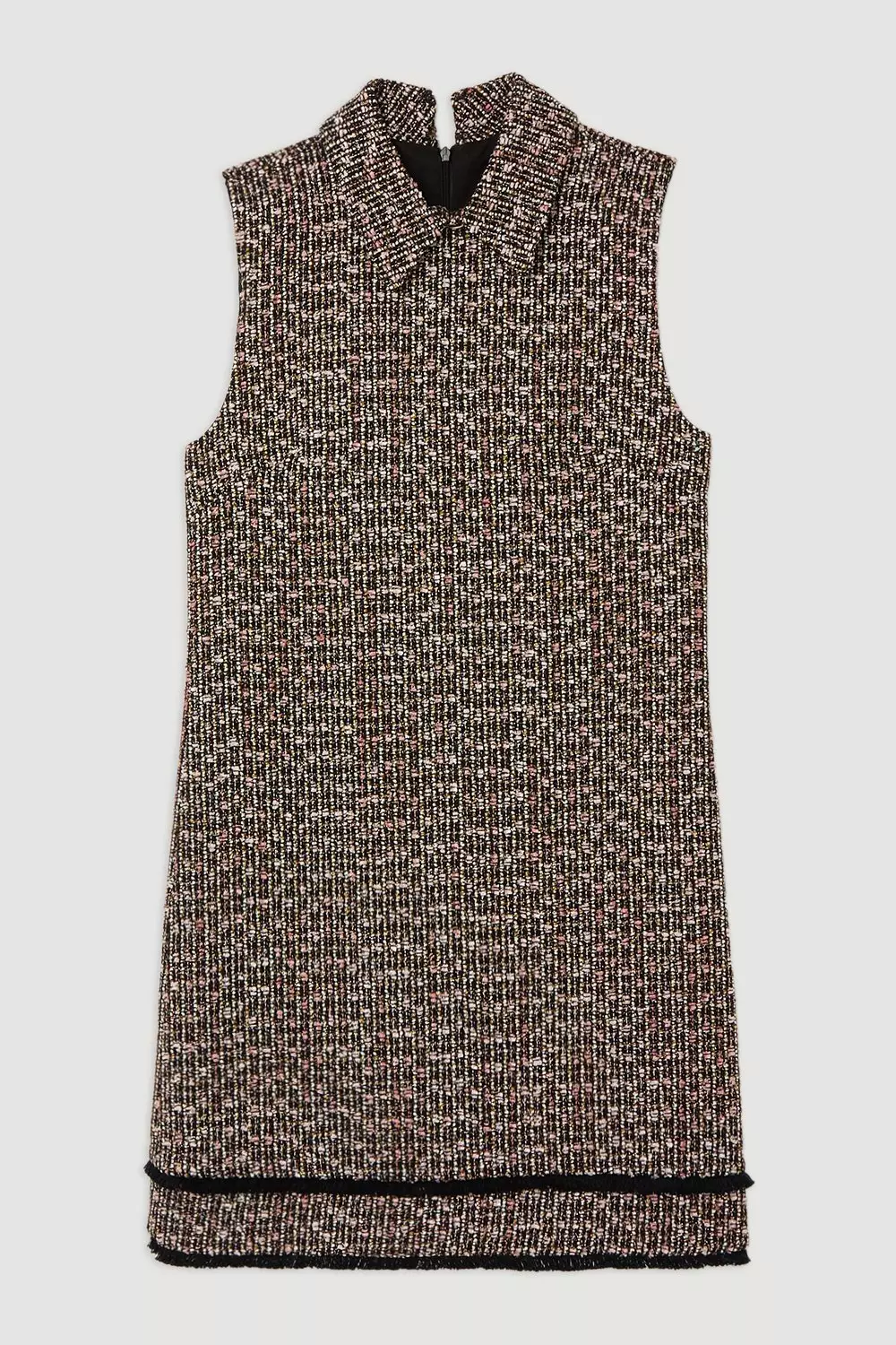 Multi Tall Wool Mix Boucle Tailored Collared Sleeveless Mini Dress alternative image