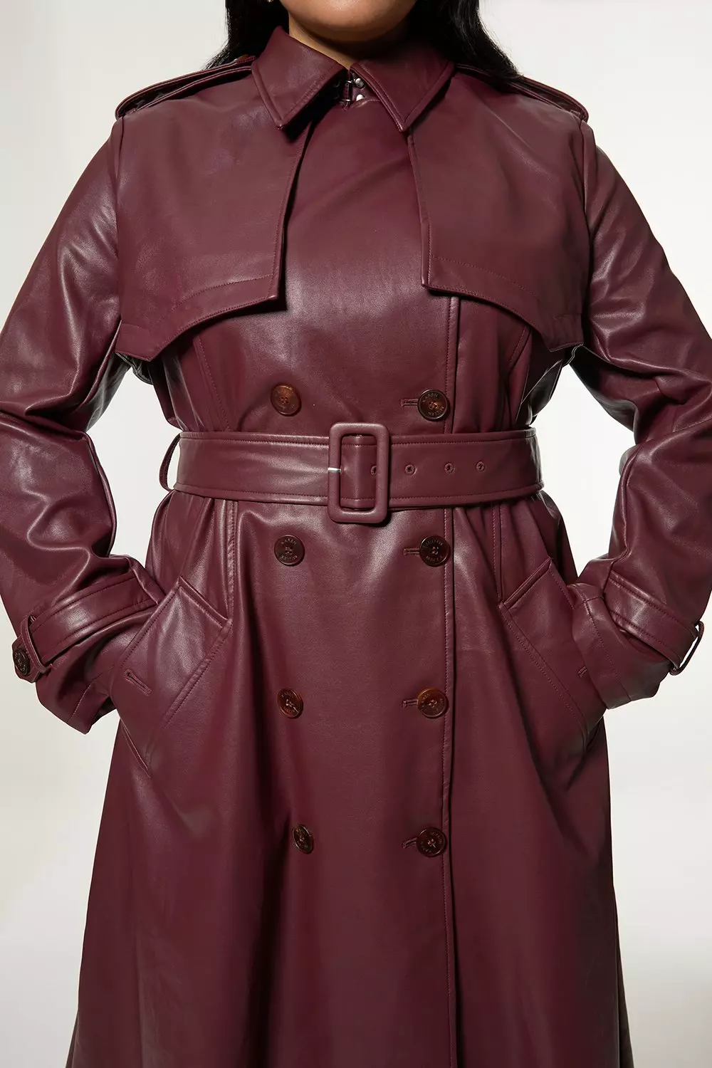 Plus size red trench coat best sale