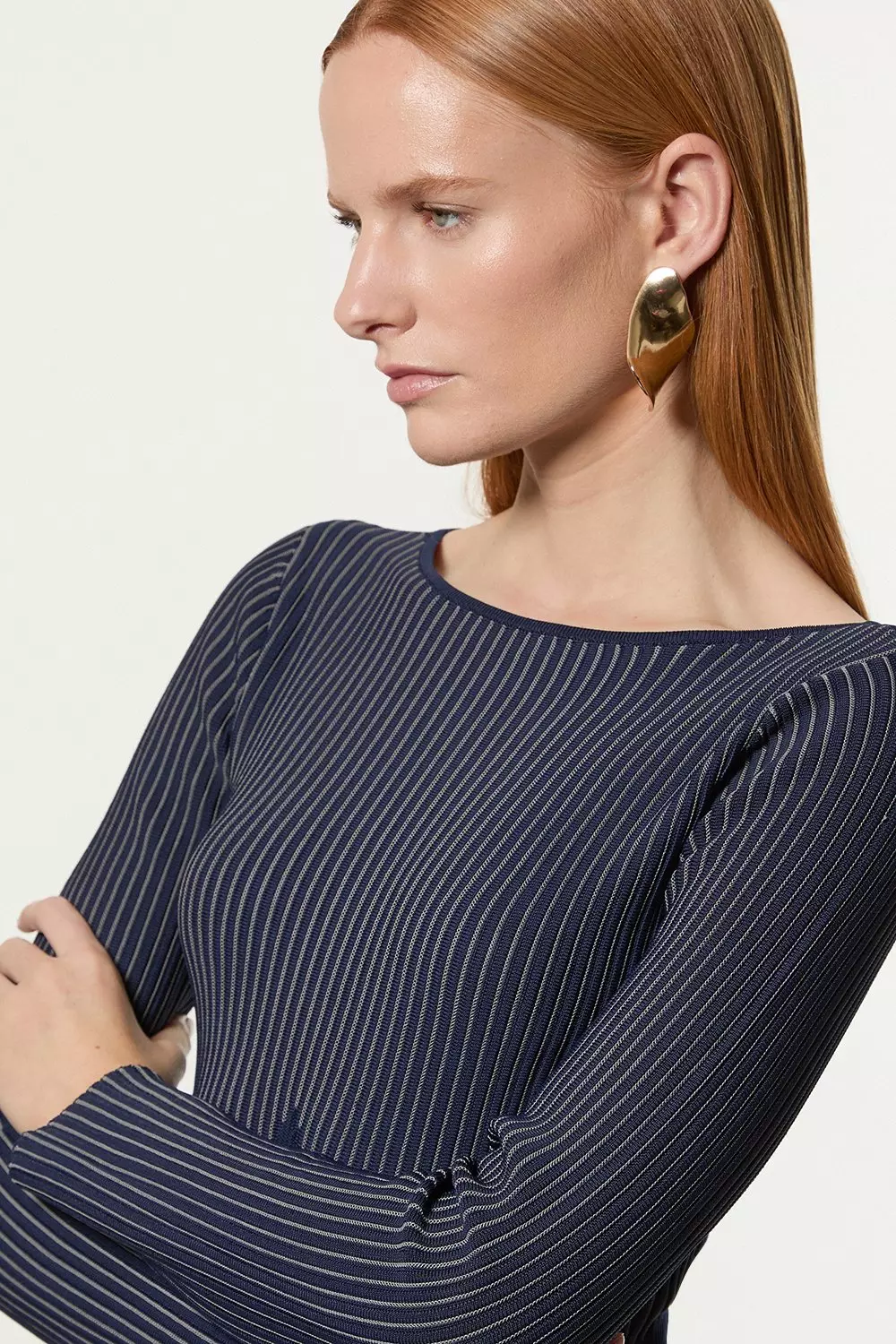 トップス MEDI WHOLEGARMENT PEPLUM KNIT TOP MEDI WHOLEGARMENT PEPLUM KNIT TOP