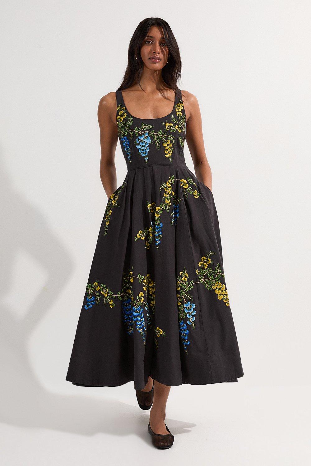 関送込【KAREN MILLEN】フローラルプリント織りプロムドレス Floral Prom Dresses | Floral Formal Dresses | Karen Millen