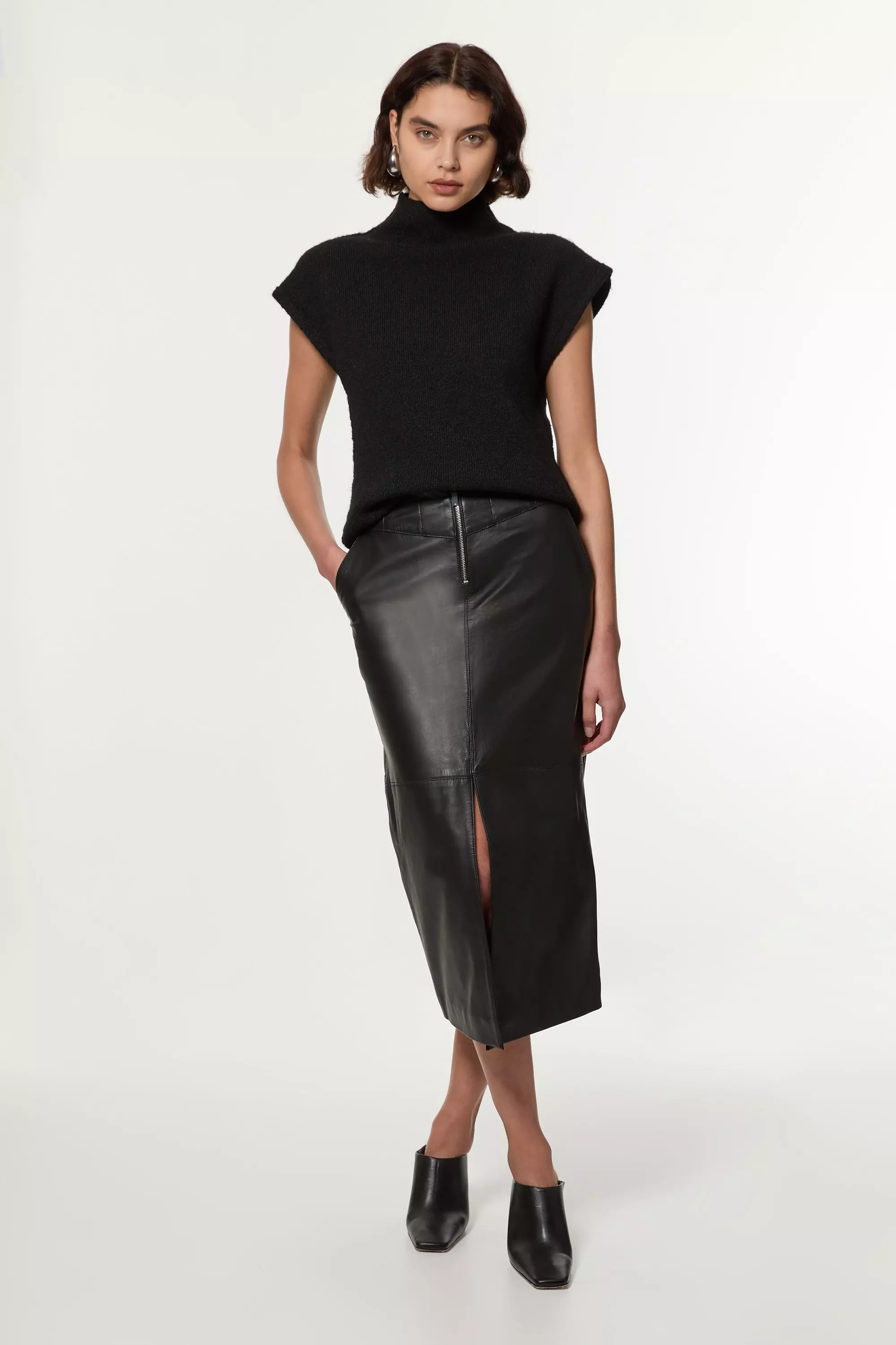 Leather pencil skirt karen millen best sale