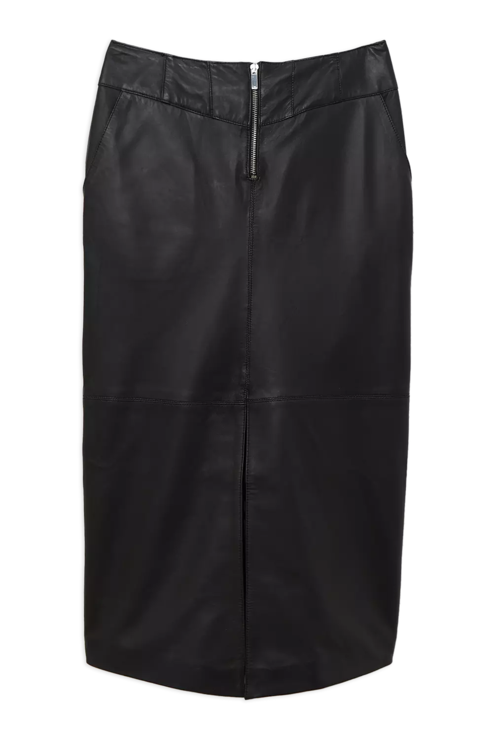 Leather Zip Detail Pencil Skirt | Karen Millen