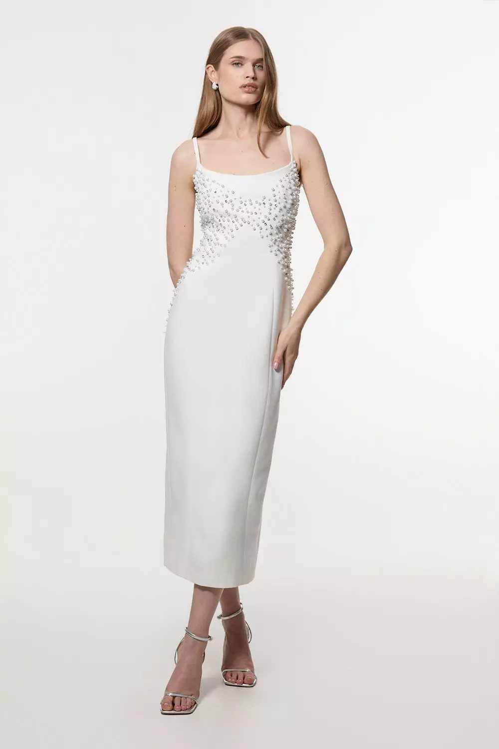 【KAREN MILLEN】パールディアマンテ テーラード ペンシルドレス bkk23266_ivory_xl?$