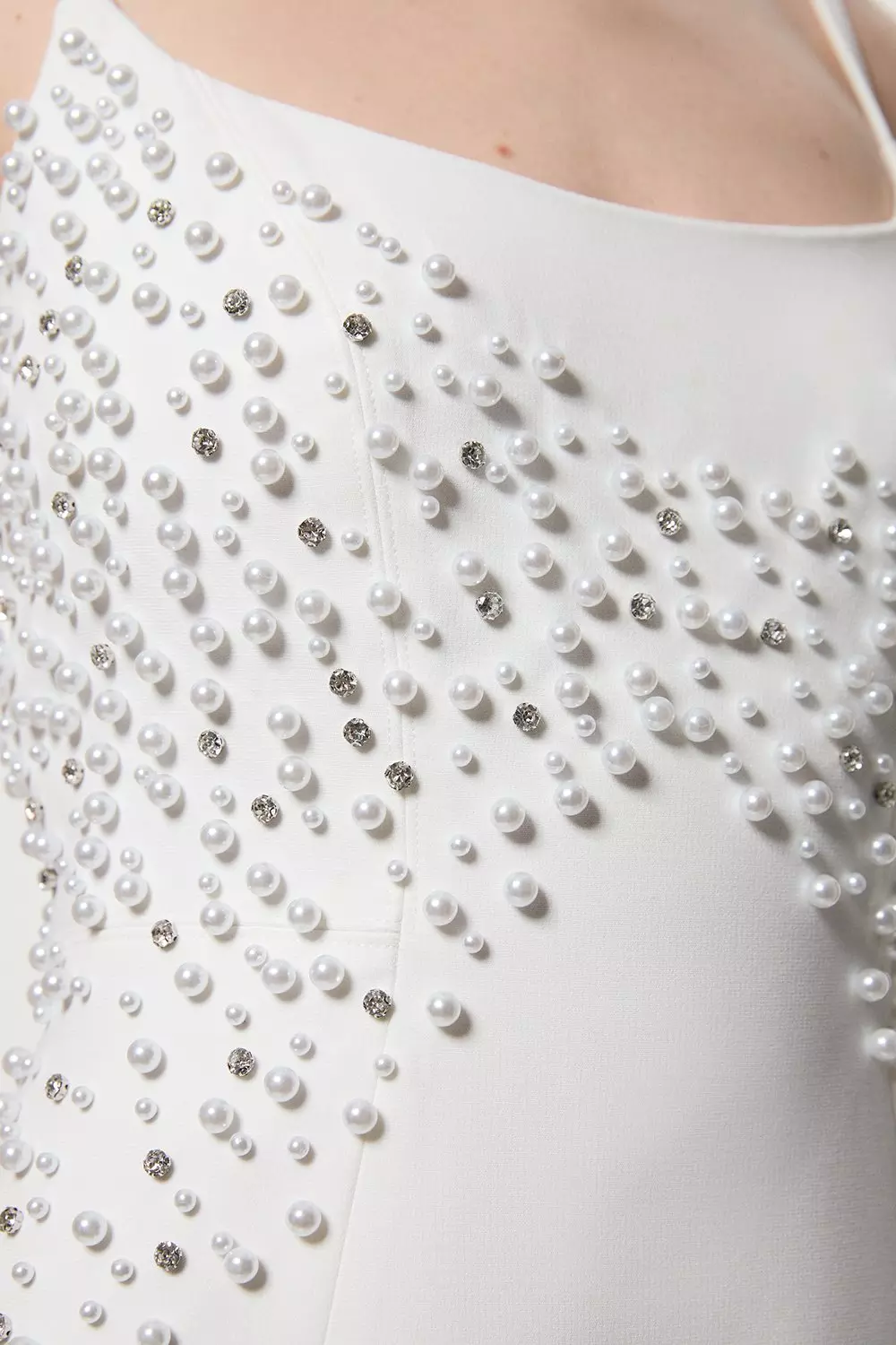 安心追跡【KAREN MILLEN】パール テーラード ペンシル ドレス Petite Pearl And Diamante Embellished Tailored Pencil Dress