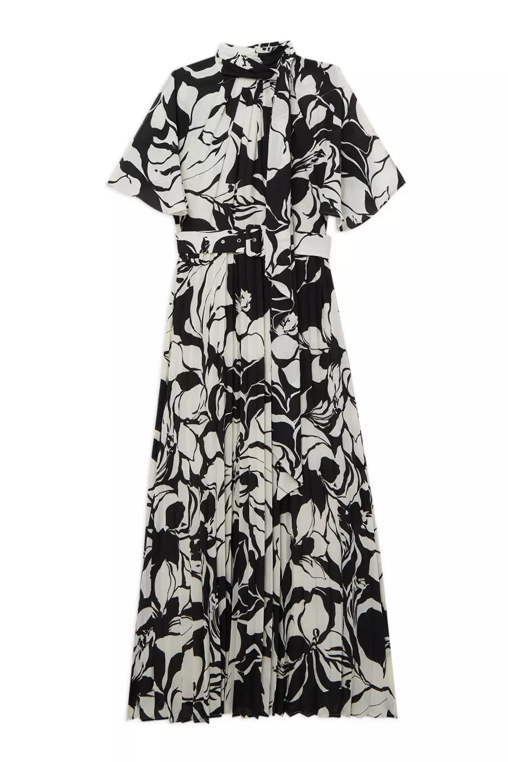 【KAREN MILLEN】プリント タイネックウーブン マキシドレス bkk23274_black_xl?$