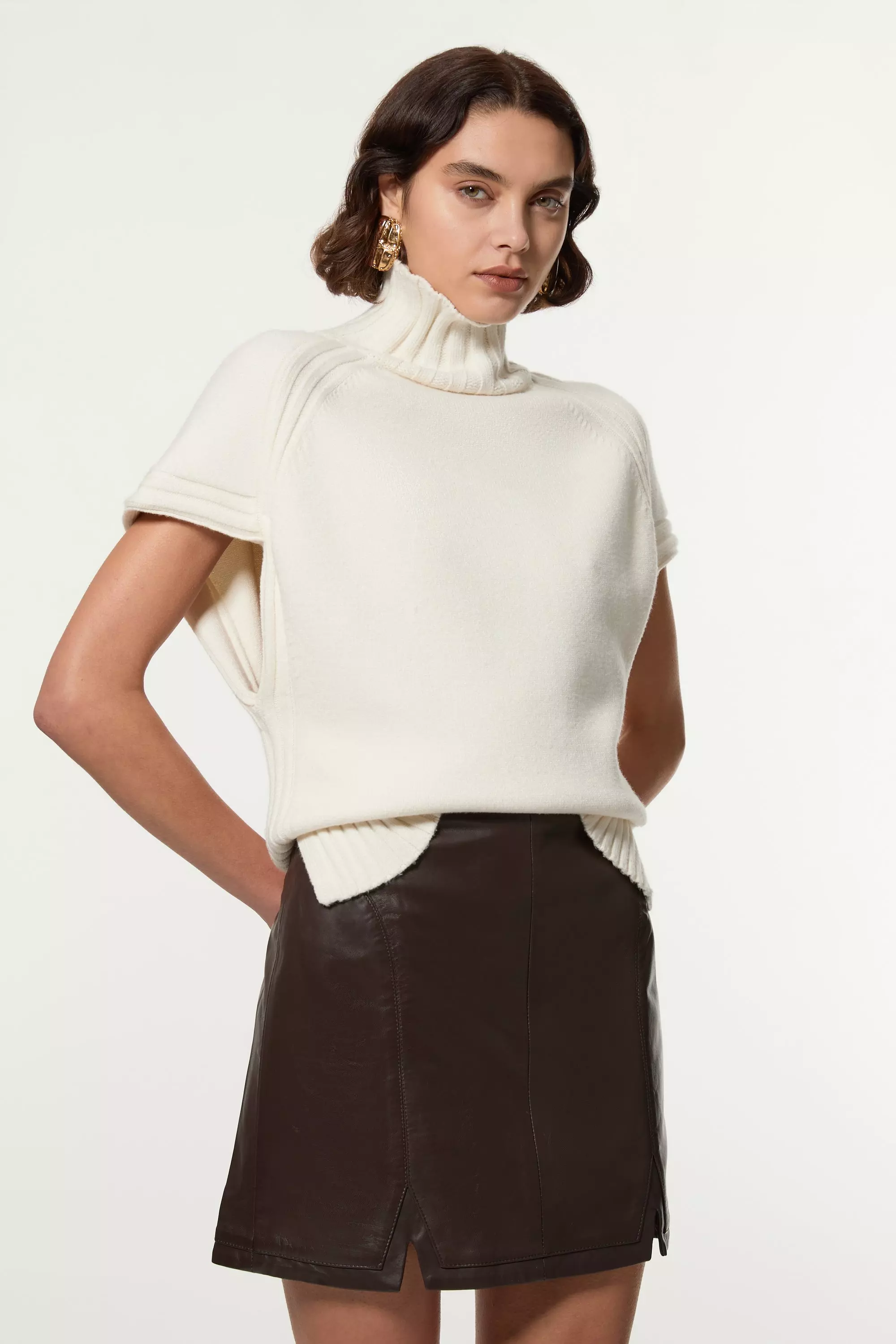 【PORTERNA】Redon leather short skirt bkk23279_chocolate_xl?$