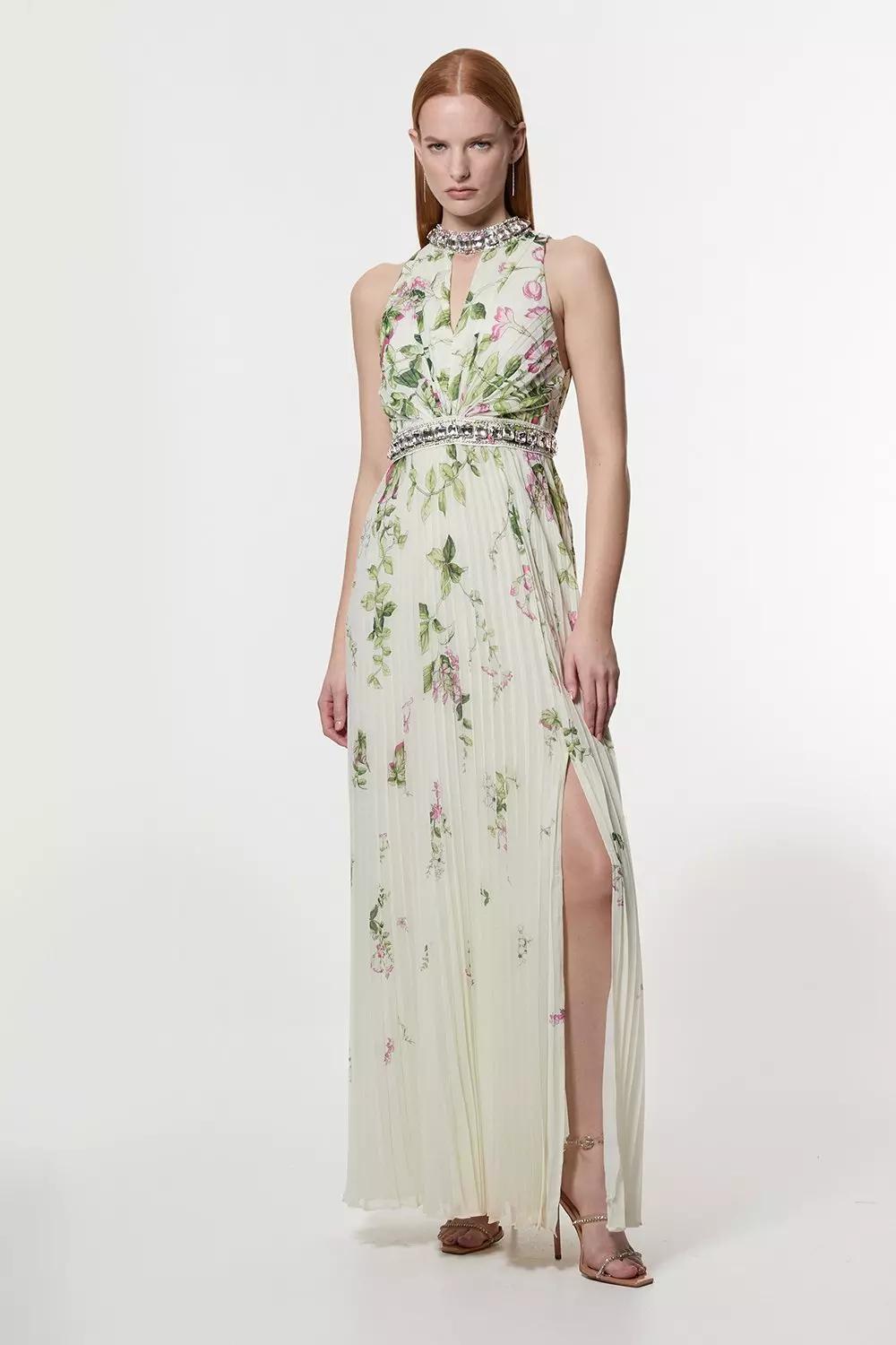 【KAREN MILLEN】Garden Floral Twill Collared Maxi Dress Garden Floral Twill Collared Maxi Dress | Karen Millen