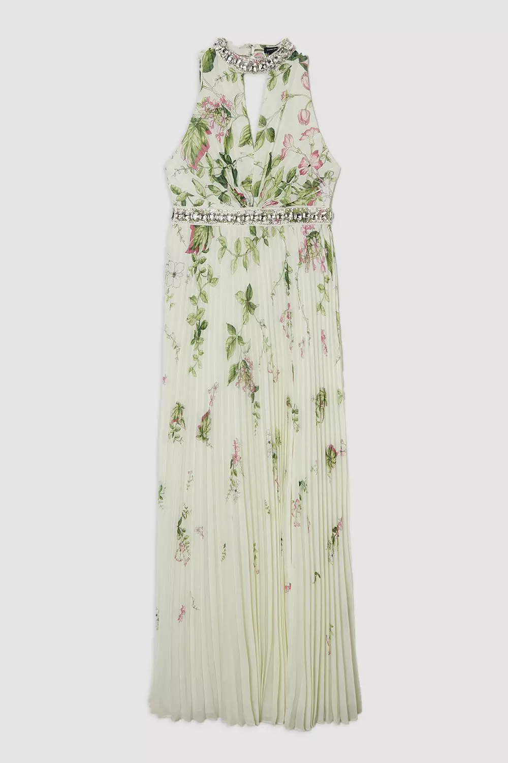 【Karen Millen】フローラル ディアマンテ プリーツドレス bkk23290_ivory_xl?$