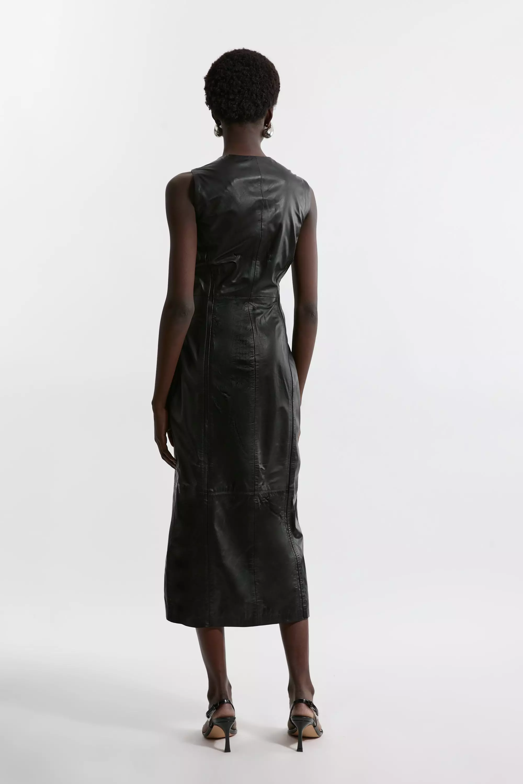 ◆KAREN MILLEN◆ ジョーゼット ストラップ織り マキシドレス 総レース金糸裾シースルー七分袖マーメイドミディアム/山崎