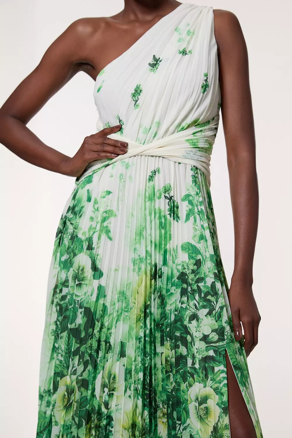 Karen Millenガーデンフローラルマキシスプリットプロムドレス Garden Floral Maxi Split Prom Dress | Karen Millen