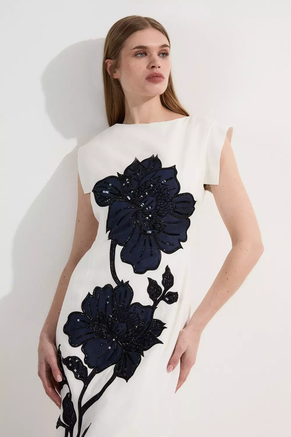 Premium Summer Embellished Applique Tailored Maxi Dress