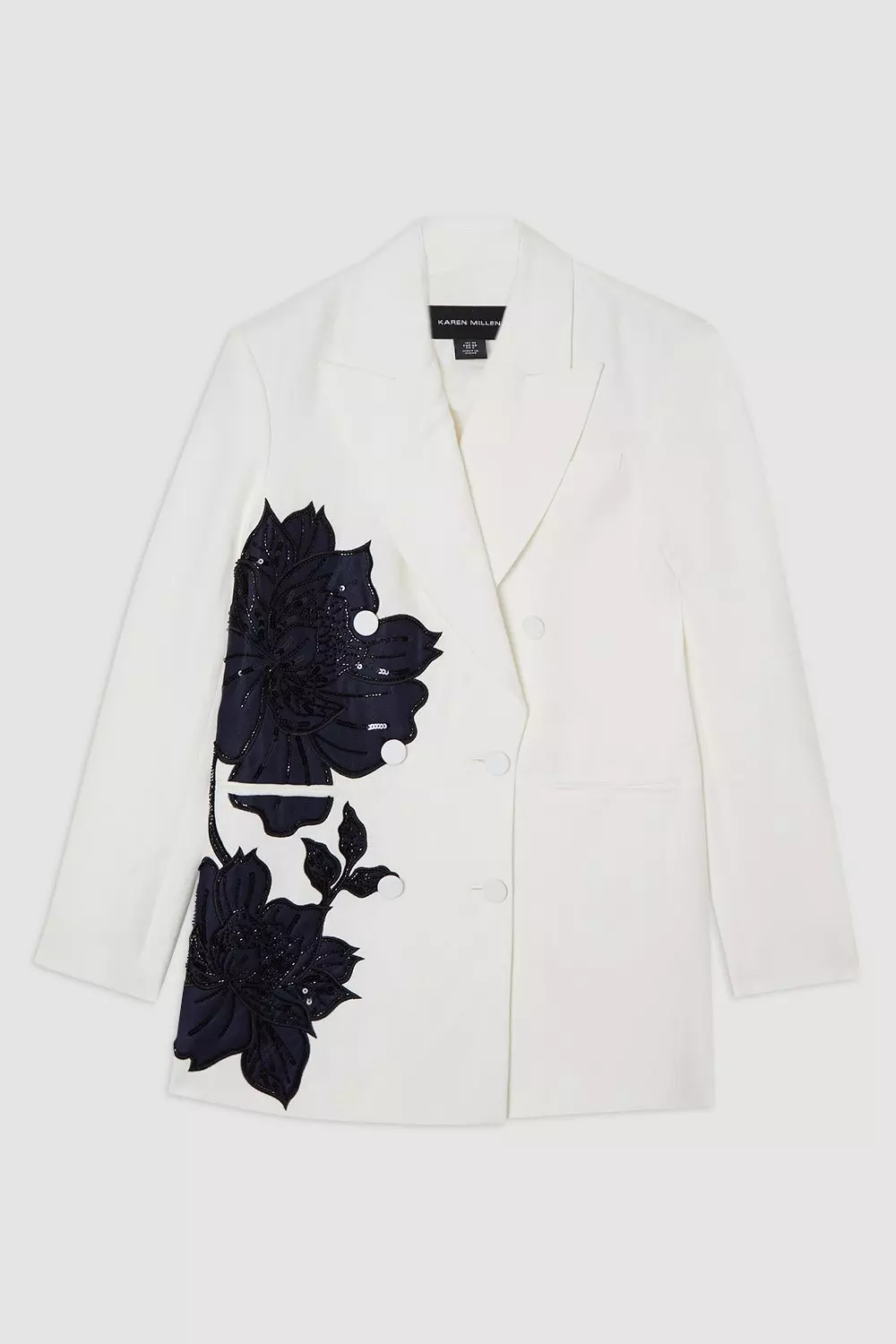 Navy Premium Summer Embellished Applique Tailored Jacket alternative image