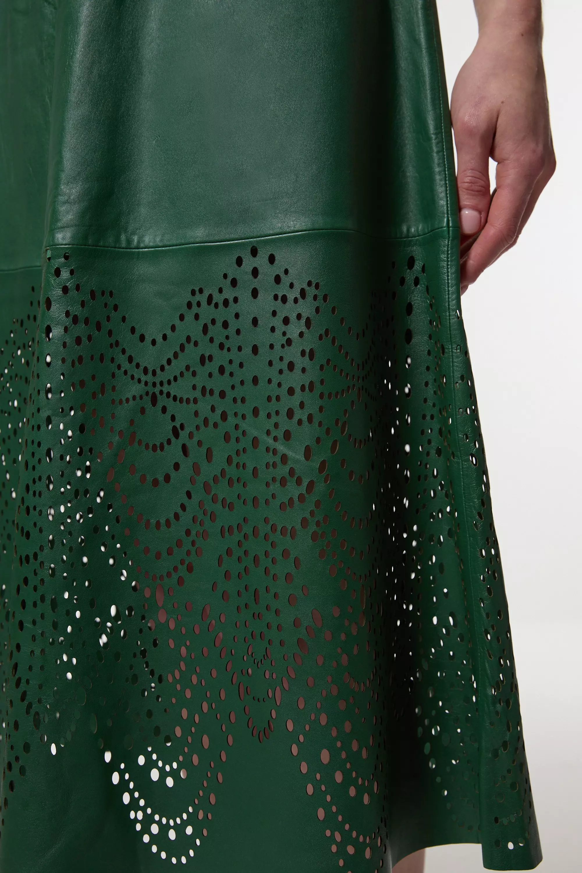 Black Amelia Graham Leather Cutwork Full Skirt alternative image