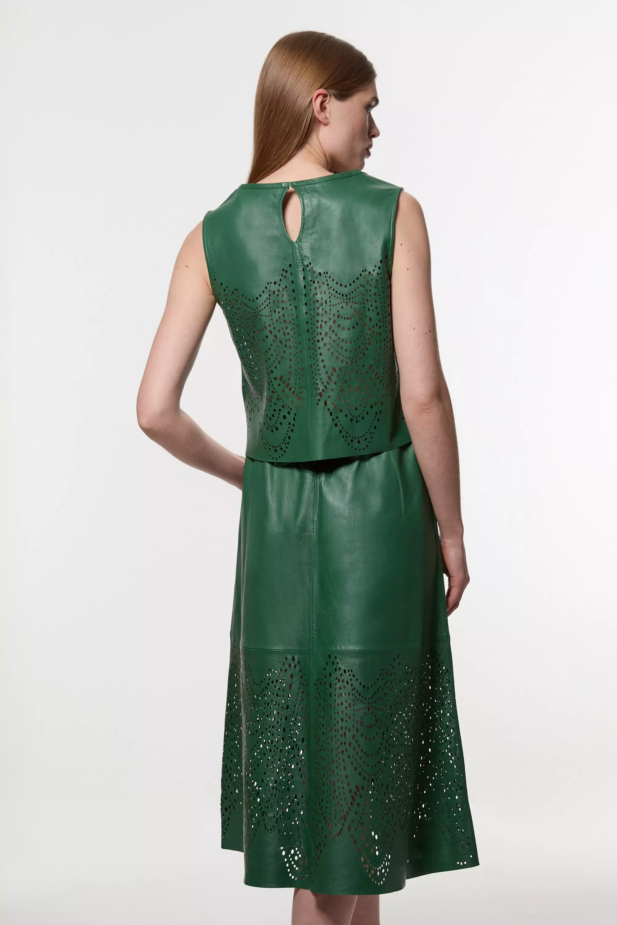 Black Amelia Graham Leather Cutwork Full Skirt alternative image