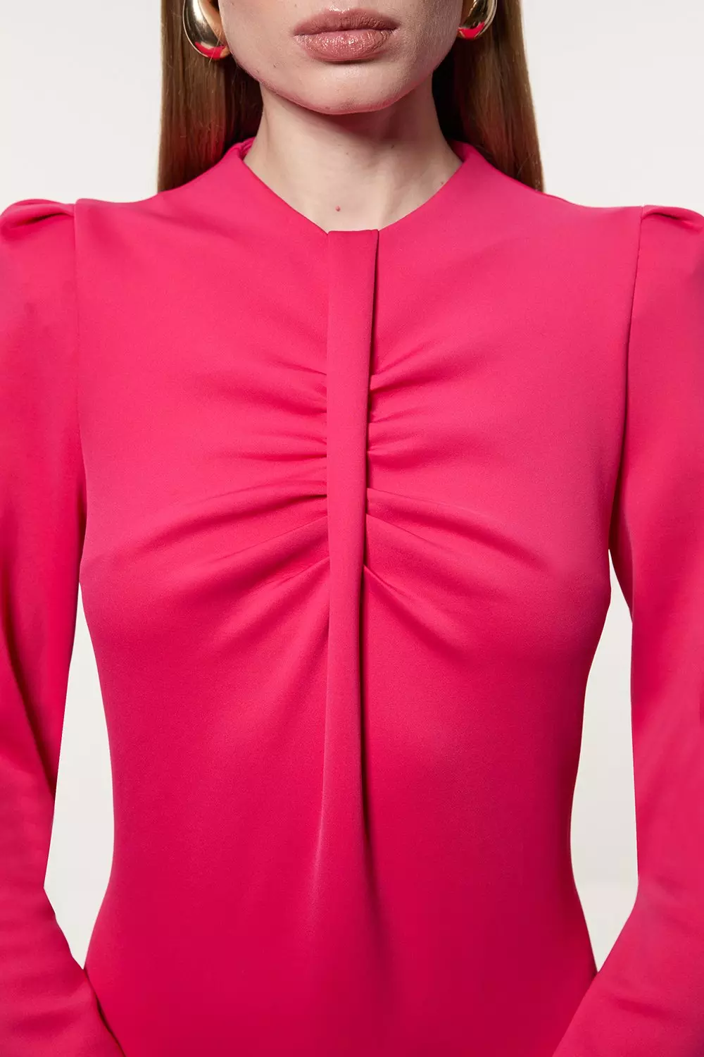 【Karen Millen】 スキューバ ドラマ ツイスト ミニドレス Scuba Drama Twist Detail Woven Mini Dress | Karen Millen